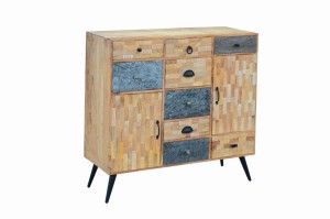 Komoda z drewna mango Athos 9 szuflad 2 drzwi