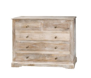 Komoda z litego drewna akacja White Sun