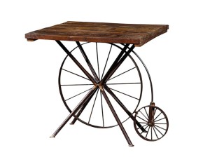 Stolik z drewnianym blatem Old Bike