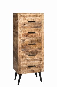 Komoda z litego drewna mango Vintage 5 szuflad