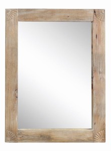 Lustro z litego drewna akacji White Sun