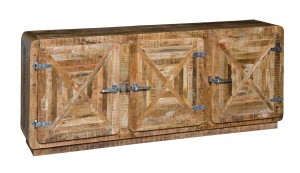 Kredens z litego drewna mango Refrigerateur 3 drzwi
