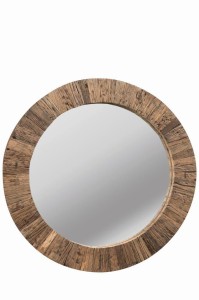 Lustro okrągłe z drewna saal Madera 