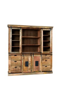 Witryna biblioteczka z litego drewna mango Newport