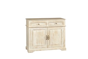 Komoda z drewna mango Cottage  2 szuflady 2 drzwi