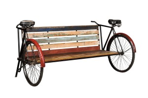 Ławka drewniana kolorowa Old Bike
