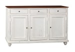 Komoda z drewna bielonego Country White 3 szuflady