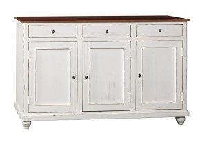 Komoda z drewna bielonego Country White 3 szuflady
