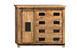 Komoda z drewna mango Newport 1 drzwi przesuwane