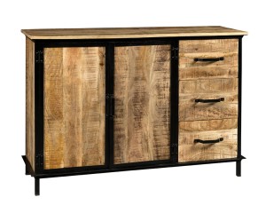 Komoda industrialna z litego drewna mango Valencia