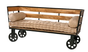 Sofa industrialna na kółkach Rail