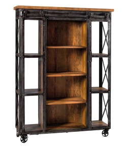 Biblioteczka loftowa na kółkach NY drzwi przesuwane